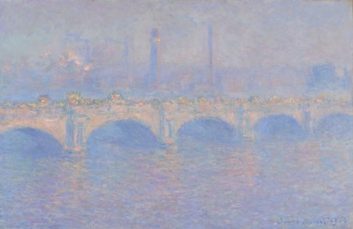 Waterloo Bridge (1903) von Claude Monet, impressionistische Flusslandschaft mit Brücke und nebliger Stadtkulisse