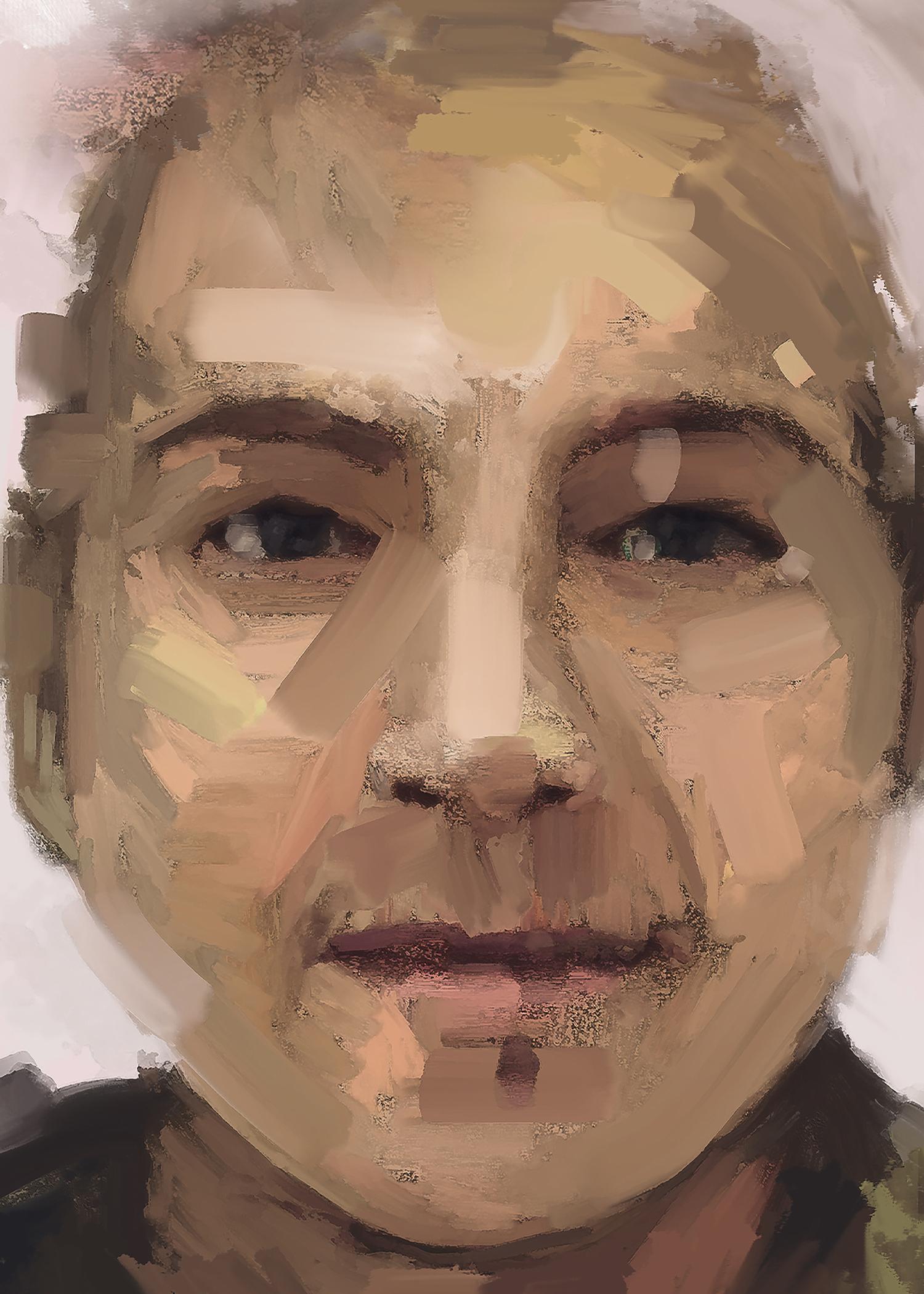 Selfportrait, die unscharf  ist und keine klaren Details oder erkennbaren Elemente zeigt.